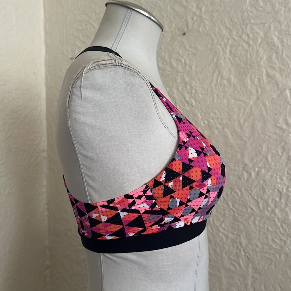 Victoria’s Secret Sport Lightweight Sports Bra 34B Pink Orange Black Patterned - Picture 4 of 6